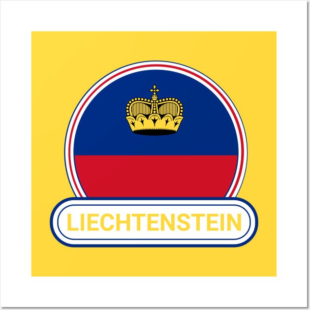 Liechtenstein Country Badge - Liechtenstein Flag Wall Art by Yesteeyear